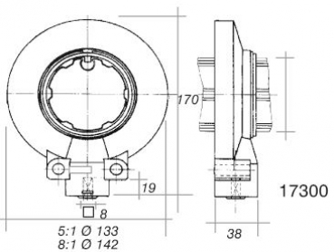Rollladen-Getriebe 5:1 (8-Kant Welle 60 mm)