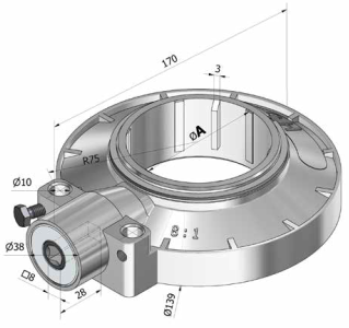 Rollladen-Getriebe 8:1 (Nut-Welle 70 mm)